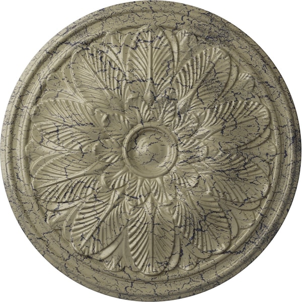 Ekena Millwork Bordeaux Ceiling Medallion (Fits Canopies up to 3 1/4"), 22 5/8"OD x 1 3/4"P, Castle Stone Crackle CM22BOCSC - main